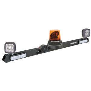 Narva 1.2m 12-24V Mine Bar With LED Beacon, Combo LED Tail, Rev & Work Lights Broadband Rev Alarm 