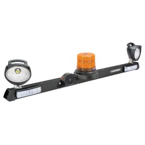 Narva 1.2m 12-24V Mine Bar With LED Beacon, Combo LED Tail/Rev & Work Lights & Broadband Rev Alarm 