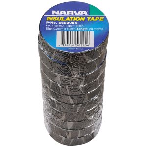 Narva 19mm X 20m Black Flame Retardant Insulation Tape (Pack Of 10) 