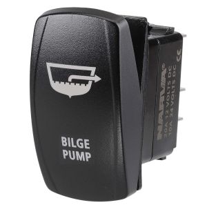 Narva Bilge Pump SPDT Off/On 12-24V Blue LED Sealed Rocker Switch (Blister Pack Of 1) 