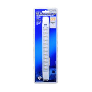 Narva 12V Amber/White Dual Colour Awning Light With White Housing (Blister Pack Of 1) 