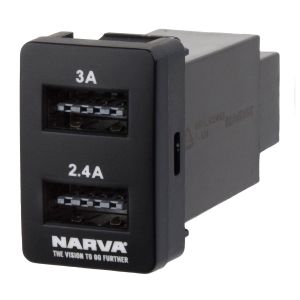 Narva 12V Dual USB Toyota Oe Style Switch Socket (Blister Pack Of 1) 