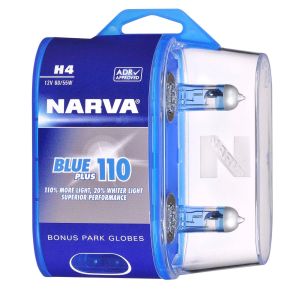 Narva Blue Power 12V 60/55W+110% P43T H4 QH Globe (Blister Pack Of 2)