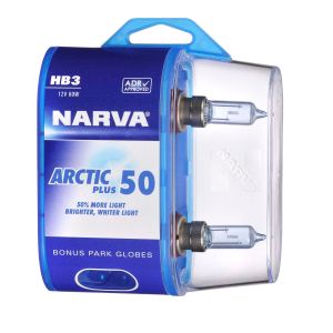 Narva Arctic Blue 12V 65W HB3 QH Globe (Blister Pack Of 2)