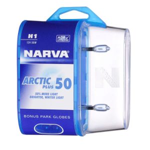 Narva 12V 55W Arctic Blue H1 QH Globe (Blister Pack Of 2)