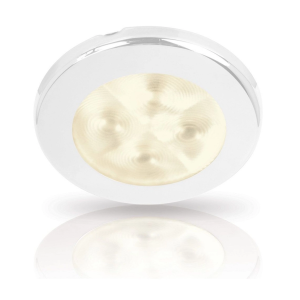 Hella Rakino 12V Warm White LED Spread Pattern Downlight With White Plastic Bezel 