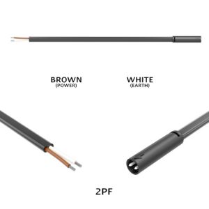 LED 2 CORE 500mm CABLE WITH FEMALE PLUG & BARE END