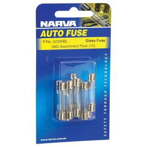 Narva 3Ag Glass Fuse Assortment (Blister Pack Of 5)
