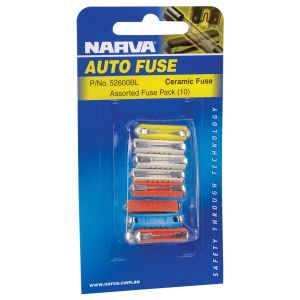 Narva Ceramic Fuse Assortment (Blister Pack Of 10)