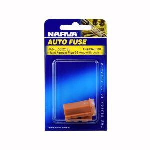 Narva 25 Amp Mini Female Plug In (With Lock) Fusible Link (Blister Pack Of 1)