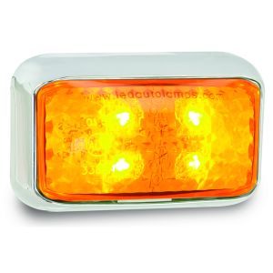 LED 12-24V Amber Indicator/Marker Light With Chrome Housing (58 X 35 X 19mm)