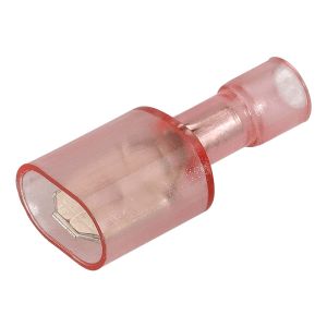 Narva Red High Temp Fully Insulated 6.3mm Male Blade Crimp Terminal (Blister Pack Of 8)