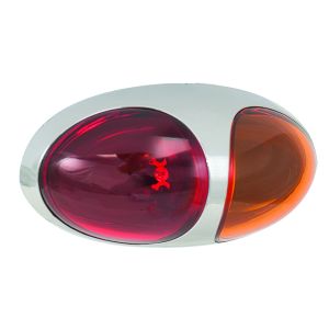 LED 12-24V Red/Amber Side Marker Light With Chrome Housing (70 X 35 X 20mm) 