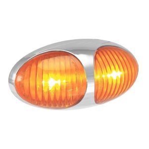 LED 12-24V Amber Indicator/Marker Light With Chrome Housing (Blister Pack Of 1) 