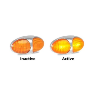 LED 12-24V Amber Indicator/Marker Light With Chrome Housing (70 36 X 20mm) 