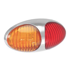 LED 12-24V Red/Amber Side Marker Light With Chrome Housing (Blister Pack Of 1) 