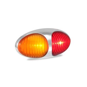 LED 12-24V Red/Amber Side Marker Light With Chrome Housing (70 X 35 X 20mm) 