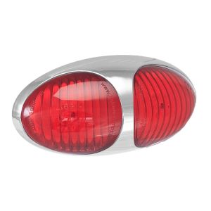 LED 12-24V Red Rear End Outline Marker Light With Chrome Housing (Blister Pack Of 1) 