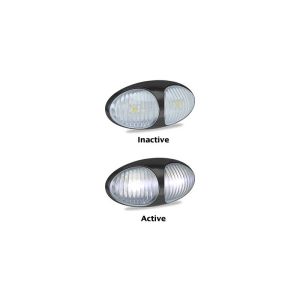 LED 12-24V White Front End Outline Marker Light With 2 Pin Harness Plug 