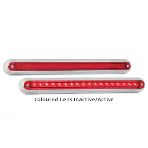 LED 12V Slimline Stop/Tail Strip Light With Chrome Bracket (404 X 46 X 17mm)