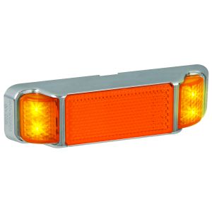 LED 12-24V Side Direction Indicator With Reflector And Chrome Bezel 