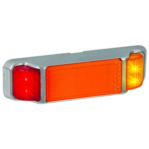LED 12-24V Red/Amber Side Marker Light With Chrome Surround (135 X 38 X 22mm)