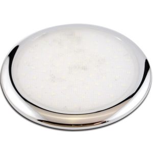 Q-LED 24V "Flapjack" Interior/Exterior Ceiling Light With Chrome Bezel (125mm X 10mm Round) 