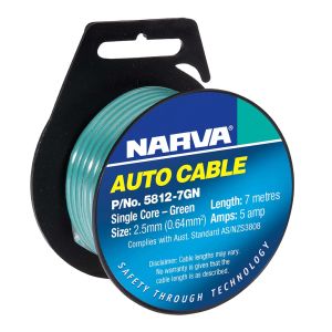 Narva 2.5mm Green Single Core Cable (7m Roll)  