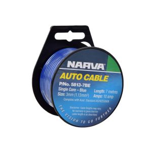 Narva 3mm Blue Single Core Cable (7m Roll)  