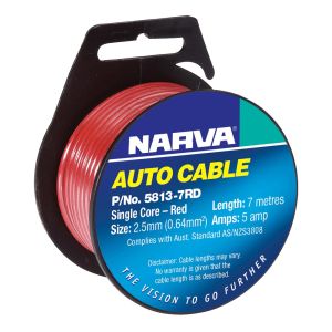 Narva 3mm Red Single Core Cable (7m Roll)  