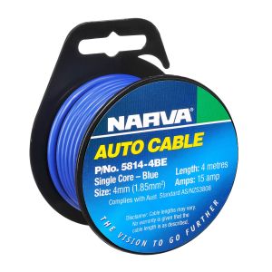 Narva 4mm Blue Single Core Cable (4m Roll)  
