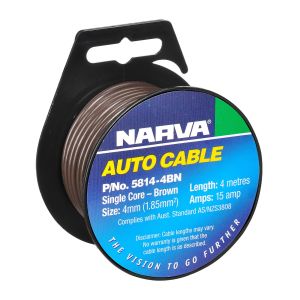 Narva 4mm Brown Single Core Cable (4m Roll)  