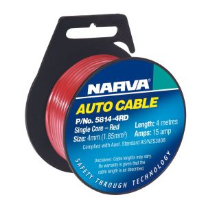 Narva 4mm Red Single Core Cable (4m Roll)  