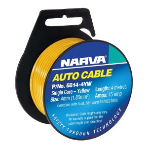 Narva 4mm Yellow Single Core Cable (4m Roll)  