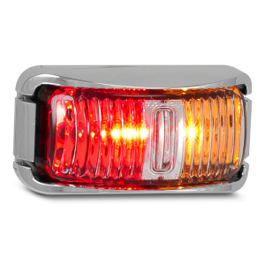 LED 12-24V RED/AMBER SIDE MARKER LIGHT WITH CHROME BRACKET & 2 PIN PLUG