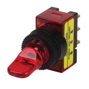 Hella SPST On/Off 12V Red Illuminated Duckbill Toggle Switch 