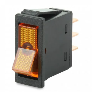 Hella SPST On/Off 12V Amber Illuminated Rocker Switch
