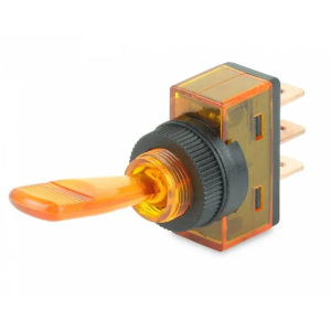 Hella SPST On/Off 12V Amber Illuminated Toggle Switch 