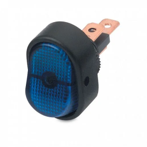 Hella SPST On/Off 12V Blue Illuminated Rocker Switch