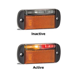 LED 12-24V Lh Red/Amber Side Marker Light With Amber Reflector (100 X 44 X 12mm) 