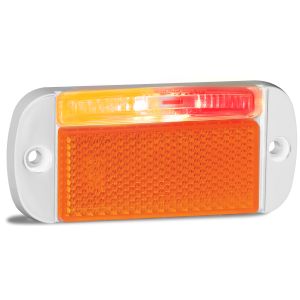 LED 12-24V Lh Red/Amber Side Marker Light With Amber Reflector & White Housing (100 X 44 X 19mm) 