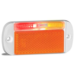 LED 12-24V Rh Red/Amber Side Marker Light With Amber Reflector & White Housing (100 X 44 X 19mm) 