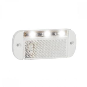 LED 12-24V White Front End Outline Marker Light With Reflector & White Housing 