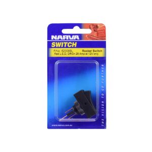 Narva SPST Off/On 12V Red LED Rocker Switch (Blister Pack Of 1)