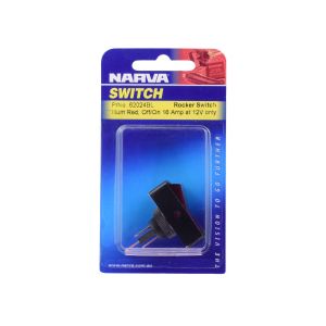 Narva SPST Off/On 12V Red Illuminated Rocker Switch (Blister Pack Of 1)