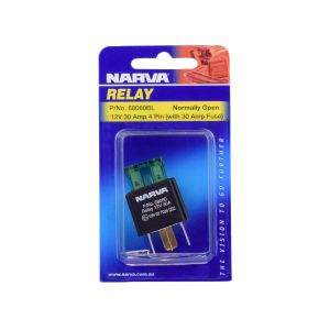 Narva 12V 30 Amp 4 Pin Fuse Protected Relay (Blister Pack Of 1)