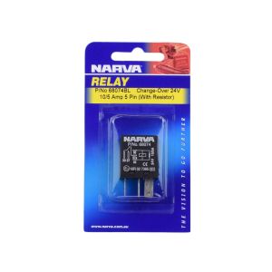 Narva 24V 10/5 Amp 5 Pin Resistor Protected Change Over Micro Relay (Blister Pack Of 1)