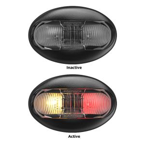 LED 12-24V RED/AMBER SIDE MARKER LIGHT WITH CLEAR LENS & 2 PIN PLUG