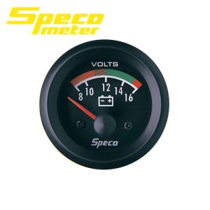 Speco 8-16V Volt Gauge With Black Bezel  