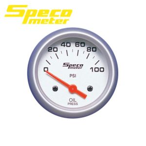 Speco 12V 2" 100 PSI Electric Oil Pressure Gauge With Silver Bezel & Sender Unit 